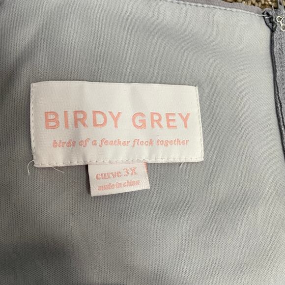 NWT Birdy Grey Gwennie Formal Bridesmaid Dress in Chiffon Silver Curve 3X - Picture 4 of 11